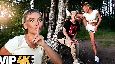 MOMMY4K. Russian Cougar Malusha found a dude with huge cock in the park and fucked him in 5 minutes