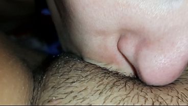 Licking GF's wet pussy while jerking off and climaxing together