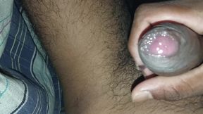 Indian Men mastrubating secretly and fucking cum on bed