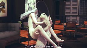 sofia valmet and koko hekmatyar have sex in a cafe - 3d hentai parody