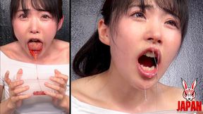 Hikaru Minazuki eats a Carolina Reaper and spits it out through thick drool and nasal mucus