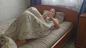 Watching porn in bed and caressing my tight pussy!
