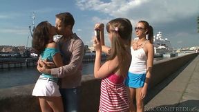 Steamy young chics polish each other's silky twats