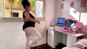 chubby ballerina farts during ballet training