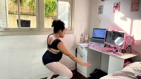 chubby ballerina farts during ballet training