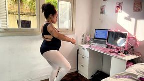 chubby ballerina farts during ballet training