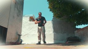 Salsa Dancer - ass close up and naked dancing - Outdoor masturbation on sunny day - Big Cock shaking his pelvis,