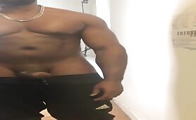 Huge uncut beefy black cock shooting a huge load