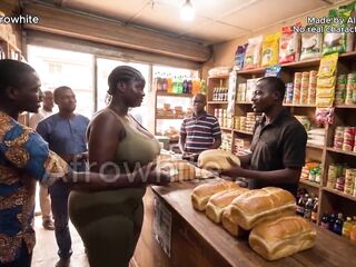 BBC Breeding Creampie Naija (AI generated) Black Curvy Large Butt Large Boobs Hotwife Raw Interracial Homemade Unfathomable Twat - Nigerian Amateur Porn