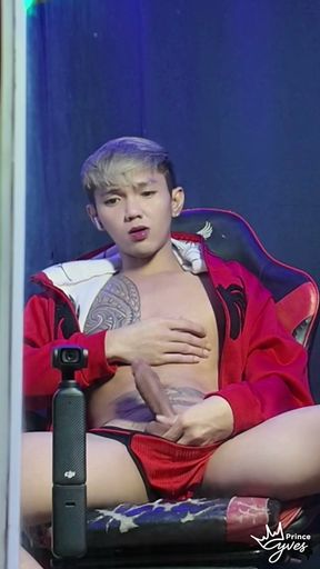 Inked Boy in a Spidey Hodi Masturbating