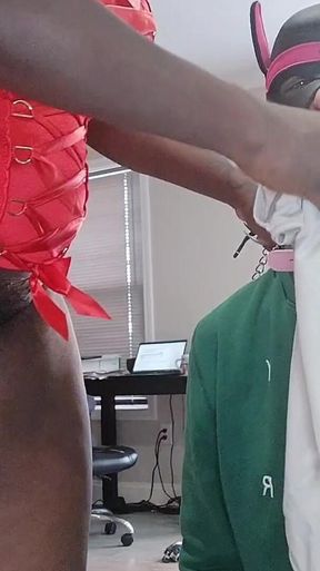 Ebony Goddess Getting Her Panties Clean by Submissive Slave