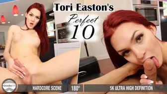 Tori Eastons perfect 10 transgirl bareback anal fuck in VR POV