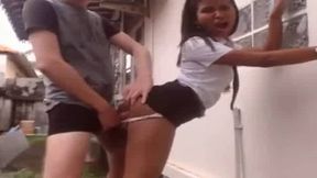Amateur Interracial Outdoor Webcam Show Ends with a Facial