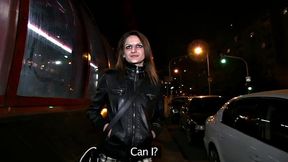 Stranger Helps Cold Brunette Warm Up Against His Dick