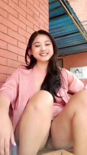 Unforgettable moment from &quot;She masturbate outdoor, spicy lingerie outside&quot;