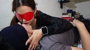 Beautiful STEPSISTER KISSES me with TONGUE in her bed and passes me her SALIVA