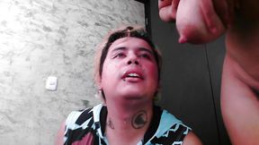 fills my face with milk