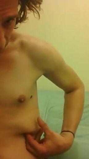 Topless Transgirl Moving Her Ribs by Hand