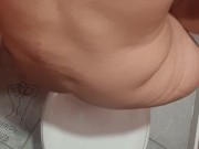 Handicapped Sneaks off to Cum in Bathroom
