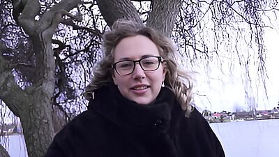 GERMAN SCOUT - Big natural Tits BBW Mature Kathy Deep Pickup for Casting Fuck