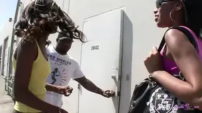 Sluttish Bella and Heidi get blacked by a big black cock