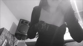 morticia addams without her long black dress