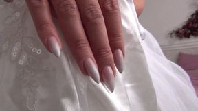 I jerk you off with silk wedding gloves dd