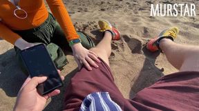 The Bitch Was Excited by an Interactive Toy and Sucked on the Beach || Murstar