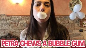 Petra chews a bubble gum - FULL HD