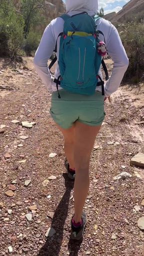 Wild Mountain Flash - Topless Tease on Remote Kyrgyzstan Trail, No Rules