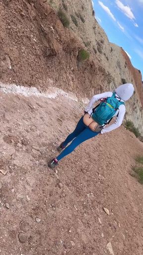 Wild Mountain Flash - Topless Tease on Remote Kyrgyzstan Trail, No Rules