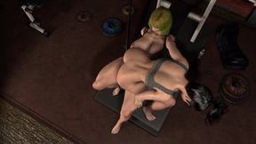 Thick Gym Dickgirl Gets Her Ass Fucked Raw at the Gym