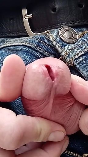 Soft cock in secret garden cum flowing