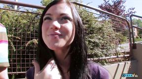 Picked up babe gets her pussy eaten and fucked by a hard cock