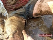 Caught having fun in the mud - outdoor public