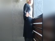 Smoking blonde goth.