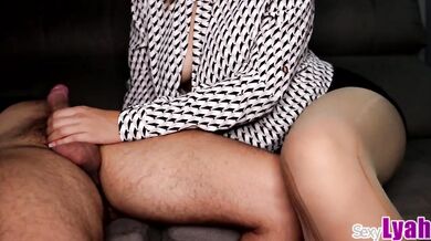 Hot Teacher in Pantyhose Seduces Student to her House and Ruined his Orgasm