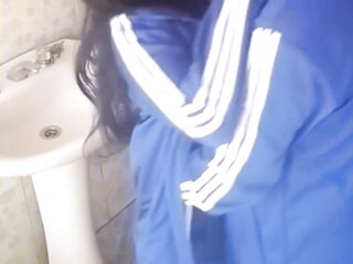 CAUGHT IN THE WASHROOM HAVING SEX WITH HER CLASSMATE!!!!! A curvy hotty from the technical school is caught having sex during recess!!!!