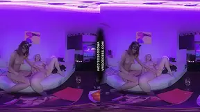 Lesbian Black Light Chilling Out Vaping Miss Pussycat Dildoing Blondie Layla To Orgasm