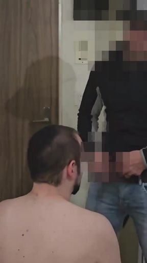 Straight Food Delivery Guy Catches Me Wearing only a Towel And Get&#039;s A Tip For A BJ   Clip 1