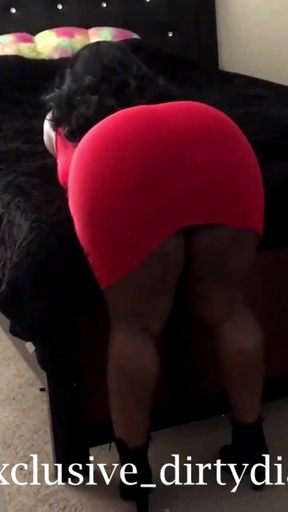Big Booty in a Red Dress Is the Best Combo.. Watch Now