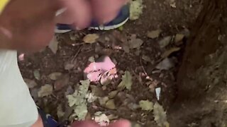 Amateur cruising bear: big dick latino big daddy cock boy peeing in the woods