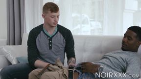 Sexy tattooed teen Zach Covington deepthroats rock hard BBC
