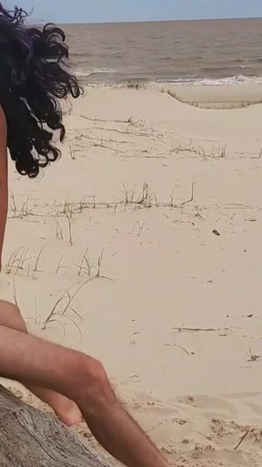 Wild Hope loves to have sex on the beach and get hard in front of the ocean   Clip 2