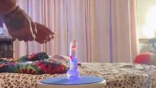 Beefy bear guys riding thick dildos up their tight holes