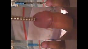 fucking machine cock low motion sounding POV zoom cum ejac