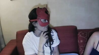 Mazzy and Tawny chat, get each other naked, and check out each other's pussies