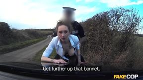 Slutty American MILF in Black Fishnets Fucked by a British Policeman