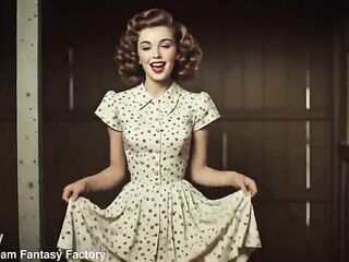 1940's Housewife Dream, Banging My Neighbors Lonely Lascivious Housewife Whilst Her Spouse Is Away At War (Vintage, Anal, Facial, Ideal Titties, Disrobe Tease) -AI Generated