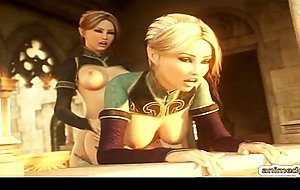 D anime shemale intense fucking and tittty cumming